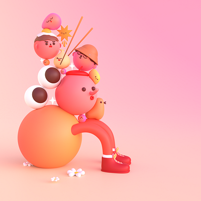 Stacked Up 3d 3dart 3dillustration blender blender3d c4d character characterdesign cinema4d design illustration
