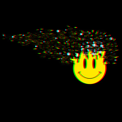 Smiley Glitch Illustration for 6AM GROUP cartoon design design for t shirt graphic design illustration