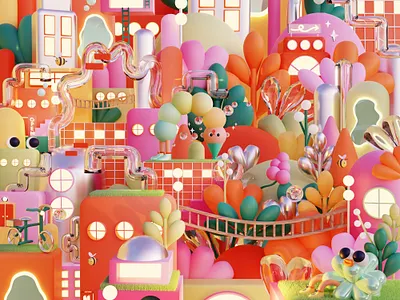 DREAMWORLD 3d 3dart 3dillustration blender blender3d c4d character characterdesign cinema4d design illustration