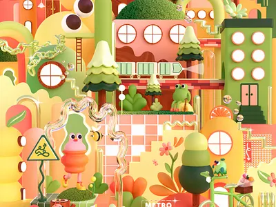 Spring 3d 3dart 3dillustration blender blender3d c4d cinema4d design illustration