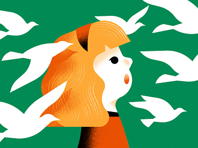 What Fascinates Children? birds daniele simonelli dsgn editorial illustration fascination fly illustration kid texture vector wonder