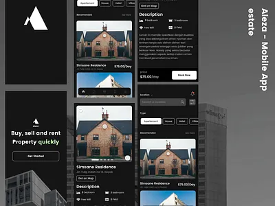 Aleza Estate - Mobile App 3d animation branding design graphic design illustration loginapp logo mobileapp motion graphics ui uidesigner vector