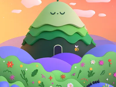 Mountains 3d 3dart 3dillustration blender blender3d c4d character characterdesign cinema4d design illustration