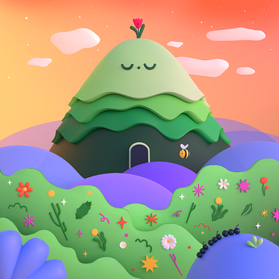 Mountains 3d 3dart 3dillustration blender blender3d c4d character characterdesign cinema4d design illustration