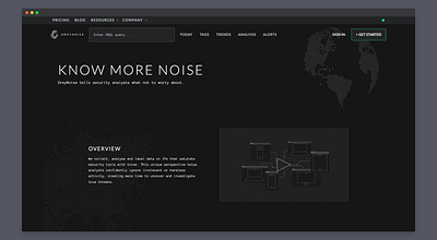 GreyNoise marketing website background header map web design