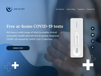 Daily UI Challenge 010 (Social share) branding covid covid 19 covid test daily 100 challenge daily ui design landing page logo medicine photoshop ui vector