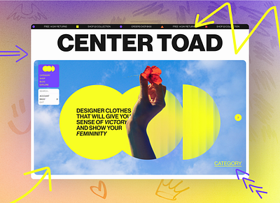 Clothing store "Center Toad" branding clothing design ui web web design