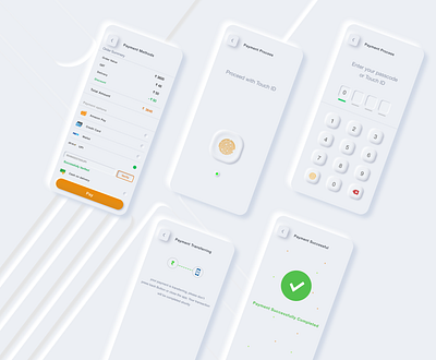 Fingerprint Payment Method App UI app apple bill branding design figerprint figma illustration logo method neumorphism payment photoshop shopping skeuomorphism typography ui ux vector xd