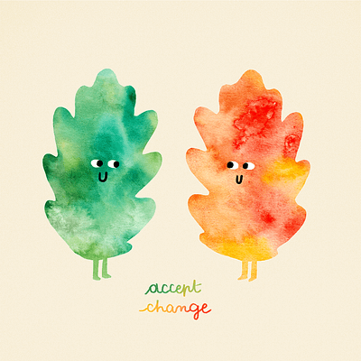 Accept Change acceptance digital illustration mentalhealth watercolor