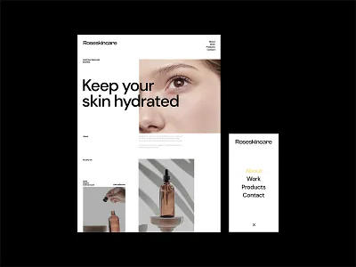 Roseskincare. beauty branding design graphic design layout logo oil skin skincare typography ui ux