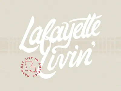 Lafayette Livin' brand branding handdrawn handlettered lettering