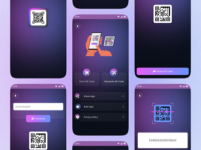 QR Code Scanner App UI Design qr code app ui qr code scanner app ui scanner app ui