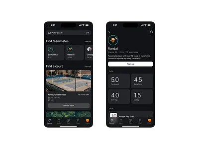 Rally 🎾 branding clean dark mode design illustration interface logo minimal mobile product product design ui user interface ux