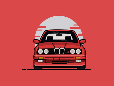 BMW M3 adobe art board bmw car design illustration illustrator illustrator art retro vector