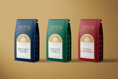 Royal Hot Chocolate Co. Packaging chocolate coco coffee company gingham hot packaging plaid restaurant royal