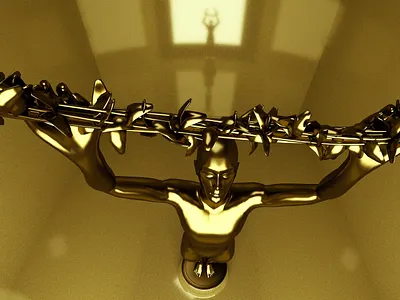 The Crown is Yours 3d 3d art 3ddesign crown golden statue