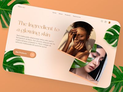 Skincary Hero Section beauty body cream cosmetics fashion hero section landing page salon skincare spa treatment ui design website wellness