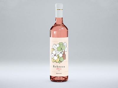 Rosé Wine Bottle with Design by Daphné Essiet afro afropean black woman branding design illustration intersting designs original desings rose wine wine label