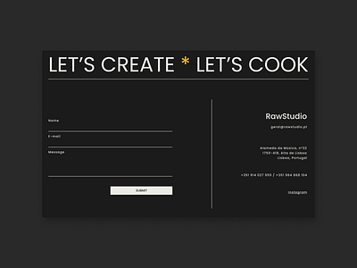 RawStudio - Website Concept clean contact form design graphic design minimal ui usar interaction user experience user interface ux web design webpage