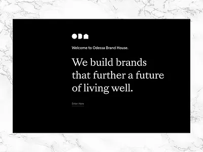 Odessa Brand House Microsite animation creative developer creative development front end developer front end development microsite minimal motion public relations typography web design website