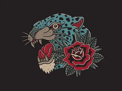 Snow Leopard design graphic design illustration old school tattoo retro snow leopard t shirt design traditional tattoo vector vintage