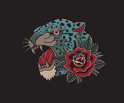 Snow Leopard design graphic design illustration old school tattoo retro snow leopard t shirt design traditional tattoo vector vintage
