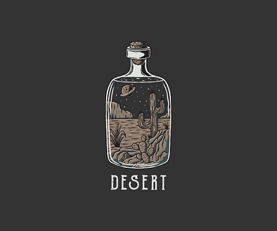 Oasis On The Bottle design graphic design hand drawn illustration oasis oasis on the bottle old school tattoo retro traditional tattoo vector vintage vintage hand drawn