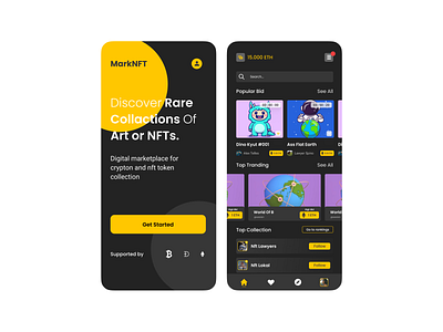 First Shot Mobile UI - MarkNFT app ui