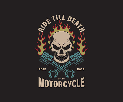 Ride Till Death design graphic design illustration motorcycle motorcycle club old school tattoo retro rider t shirt design traditional tattoo vector vintage