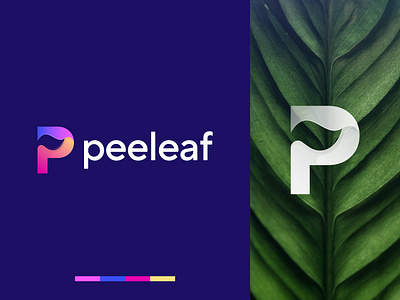 Peeleaf Logo | P Letter Logo a b c d e f g h i j k l m n app logo branding branding identity creative logo gradient logo leaf logo letter lettermark logo logo design logomark logos modern logo monogram o p q r s t u v w x y z p letter logo p logo p mark symbol