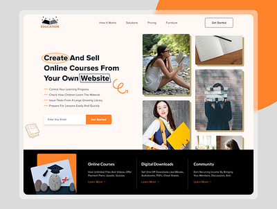 Online Courses Landing Page Design apps courses design education landing page homepage landingpage online courses trendy design ui ui ux website