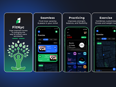 Yoga App Screenshots Concept app app screenshots branding design graphic design illustration logo store graphics ui vector