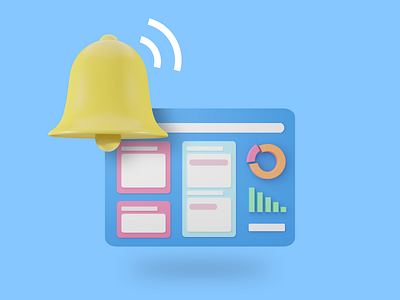 Browser Notification 3d bell browser dashboard design graphic icon icons illustration notification ui