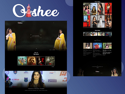 Oishee Actress Landing Page | Personal Portfolio Website actress brand branding clean dark design graphic design landing landingpage logo minimal model typography ui ux web site