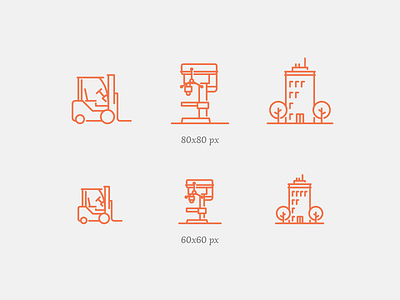 Different sizes building icon icon set iconography icons icons set iconset line loader machine tree ui ux vector vehicle web