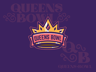 Queens Bowl Logo branding brown design esports female football gold illustrator logo mascot queen sports