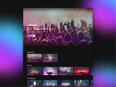 Live Concert Web apps band blink 182 concept concert design ed sheeran indonesia live live streaming metal music online performance pop rock streaming ui web