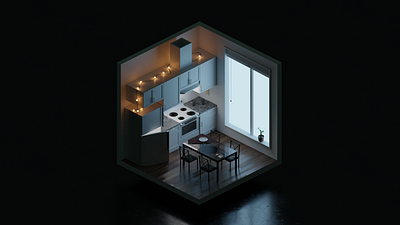 My Kitchen 3d art blender