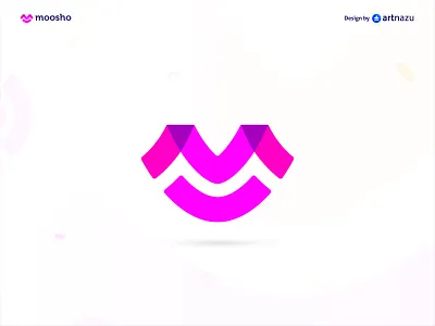 Moosho Shop Logo design with monogram symbol best logo designer branding colorful design flat icon letter logo logo minimal modern monogram pink popular purple top logo designer typography vector