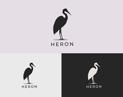 Elegant Minimalist Heron Logo Design - Animal Logo animal animal logo brand branding clean creative design graphic design heron logo logo design minimal minimalist modern simple