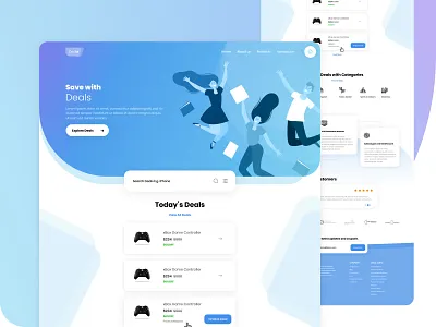 Coupons Listing Website Landing Page branding concept coupons design listing ui ux website