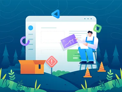 Web Development Illustration Concept character developer flat illustration graphic design illustration illustrations landing page maintenance management ui vector illustration web design web development website