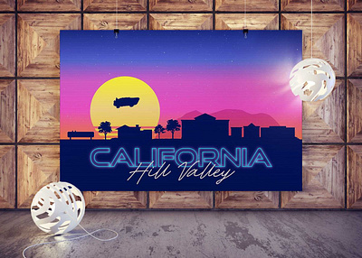 Free California Poster Mockup branding california design free illustration logo menu mockup poster psd template ui ux vector