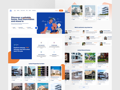 Rentmate - Real Estate Renting Website house illustration real estate rent renting ui ux