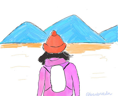 Mountain Girl Illustration adobe brush fresco illustration