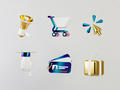 Icon Set V.4 - Light 3d 3d icon app blender branding c4d click color cycles hand icon icon design icon set iconography icons illustration mouse render typography ui