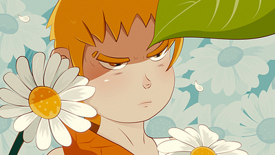 flower and boy boy flower illustration
