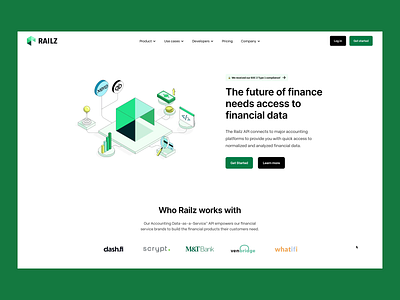 Railz, Fintech for B2B. Product website. api fintech b2b data as a service digital product financial data financial tools fintech illustration isometric illustration jamstack landing page product page product website saas design smb website design