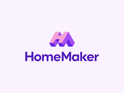 HomeMaker Logo H M monogram letter symbol branding clever colorful custom design geometric h h logo icon letter lettermark logo logo design logodesign logotype m m logo modern simple symbol