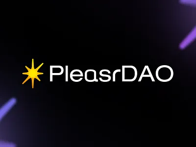 PleasrDAO - logo redesign art blockchain branding coin crypto cryptocurrency design logo meta metaverse nft opensea pleasr pleasrdao spark sun token vector yellow